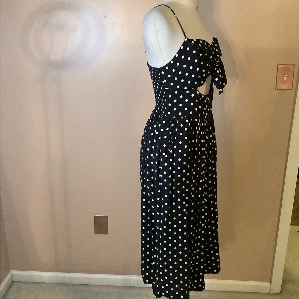 Xhilaration Black & White Pin up Girl Retro Polka Dot Midi Sun Dress Small. - Picture 8 of 13